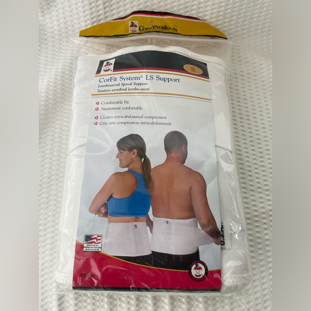 Back support belt Core Products Corfit LS White Size 2XL #7000 BRAND NEW